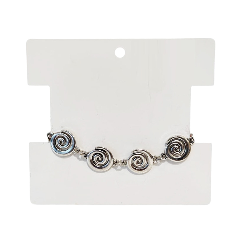 Pulsera Trendy Plateada con Caracoles