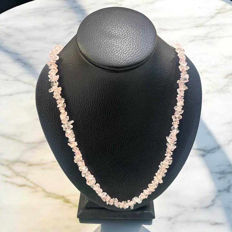 Collar Gema Cuarzo Rosa Escalas 84cm