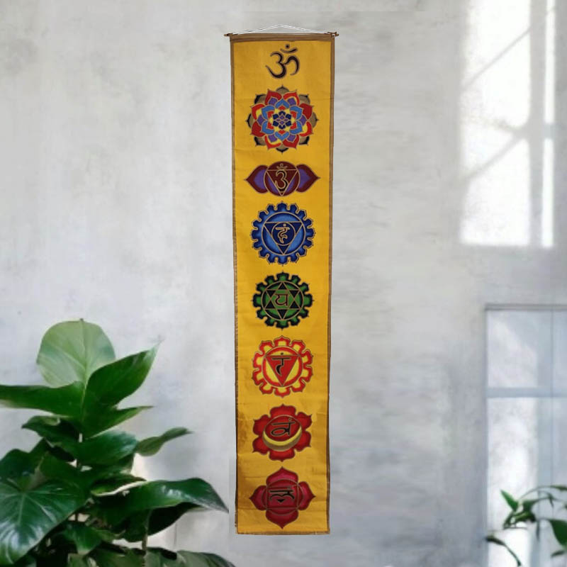 Banderin 7 Chakras Fondo Amarillo