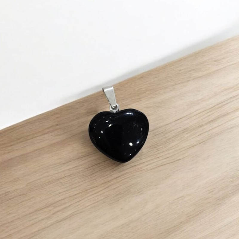 Dije Gema Obsidiana Corazon