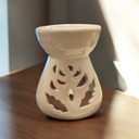 Hornito Hojas Blanco 12cm