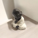 Buda Bebe Negro Reposando Tunica Blanca 7cm