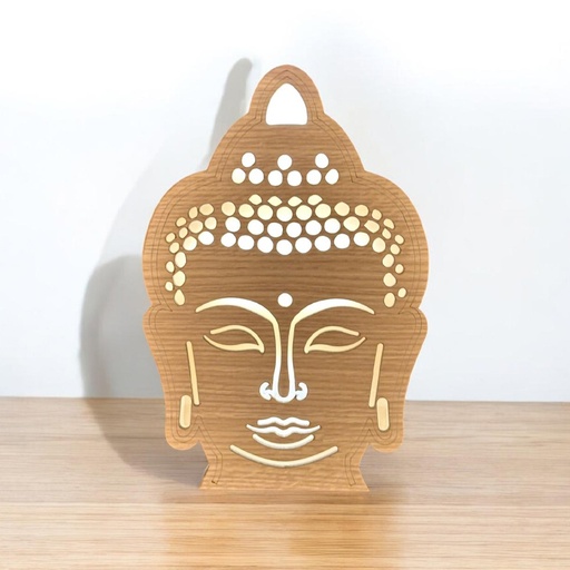 Velador Cabeza Buda Claro 67cm