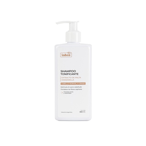 Shampoo Tonificante con Extracto de Palta y Aceite Esencial de Manzanilla 300ml, Labco