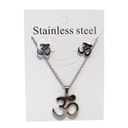 Set Aros, Dije y Cadena Om Acero Quirurgico