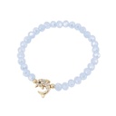 Pulsera Elastica Celeste con Delfin con Strass
