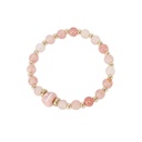 Pulsera Elastica Rosa y Dorado con Gatito