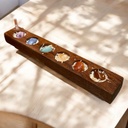 Set Piedras 7 Chakras Base Madera 32x5cm