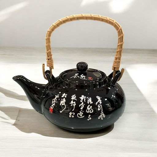 Tetera Letras Chinas Negra