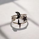 Anillo Triple con Estrella, Rayo, Luna y Strass