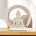 Velador Buda Blanco con Circulo 20cm
