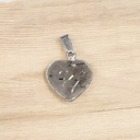 Dije Gema Cuarzo Turmalinado Corazon con Virola