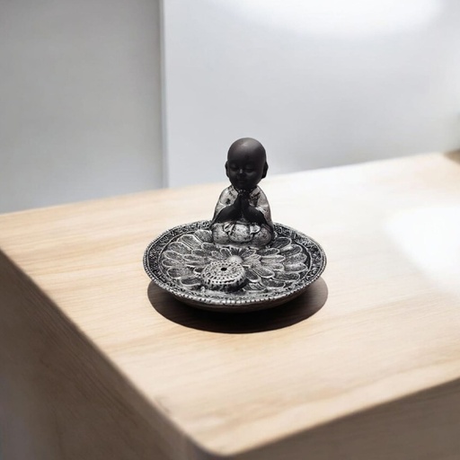 [6924040580473] Porta Sahumerio Buda con Base Plateada