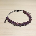 Pulsera Gema Amatista Hilo Esferas 6mm