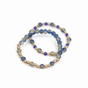 Set Pulseras Elasticas Golden Color Azul