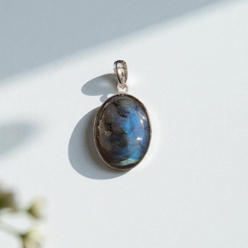 Dije Gema Labradorita Medallon