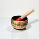 Cuenco Tibetano 10.5cm Dorado con Mantras Negros